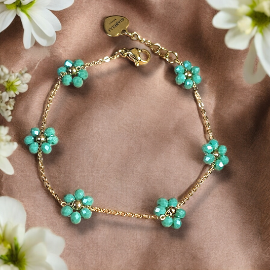 Bracelet Flowers vert